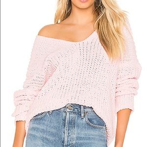 Superdown Christie Pullover Sweater in Baby Pink